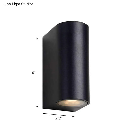 Contemporary Led Outdoor Wall Mount Sconce Light With Metal Shade - Black