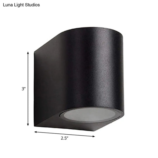 Contemporary Led Outdoor Wall Mount Sconce Light With Metal Shade - Black