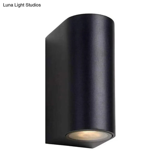 Contemporary Led Outdoor Wall Mount Sconce Light With Metal Shade - Black