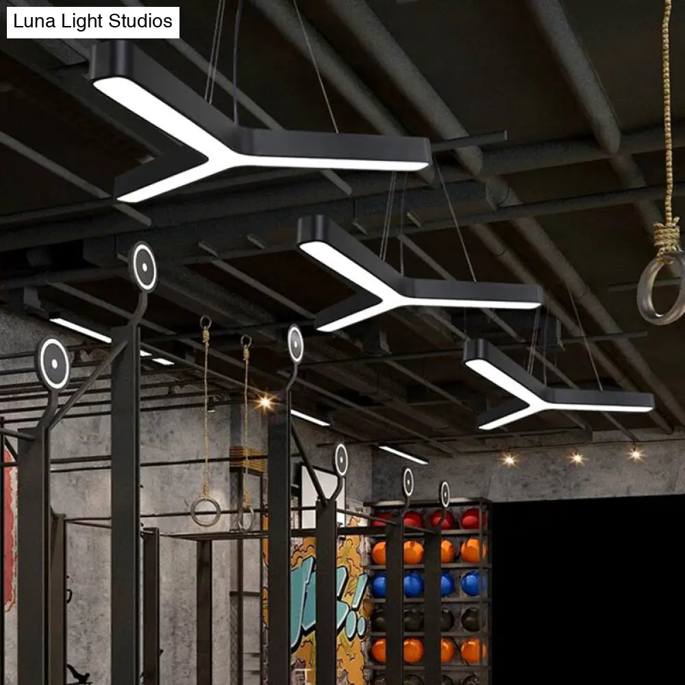 Modern Y-Shaped Led Pendant Light For Gymnasium Ceiling