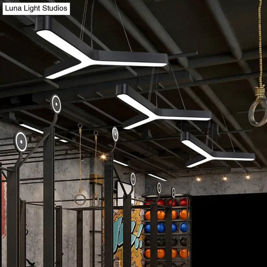 Modern Y-Shaped Led Pendant Light For Gymnasium Ceiling
