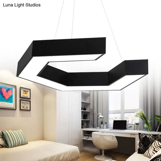 Contemporary Led Pendant Light With Magnetic Shape And Acrylic Shade