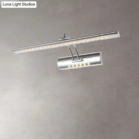 Contemporary Led Vanity Light With Nickel Finish And White/Warm 16/21.5 Wide