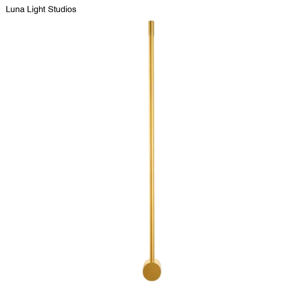 Contemporary Led Wall Sconce In Black/Gold - Metal Strip Living Room Lamp