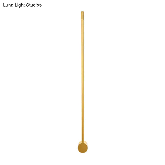 Contemporary Led Wall Sconce In Black/Gold - Metal Strip Living Room Lamp