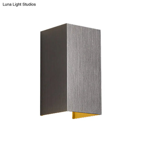 Contemporary Led Wall Sconce In Metal Gold/Coffee/Grey For Bedroom