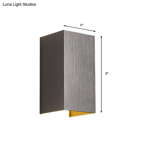 Contemporary Led Wall Sconce In Metal Gold/Coffee/Grey For Bedroom