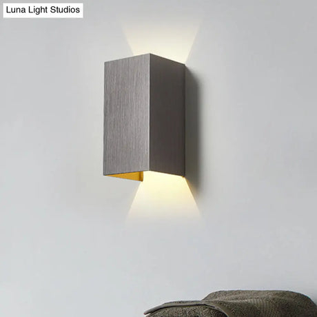 Contemporary Led Wall Sconce In Metal Gold/Coffee/Grey For Bedroom