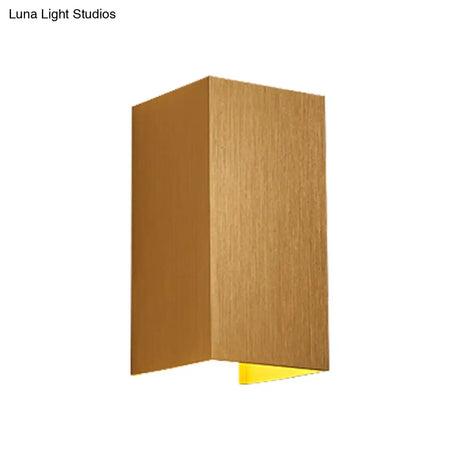 Contemporary Led Wall Sconce In Metal Gold/Coffee/Grey For Bedroom