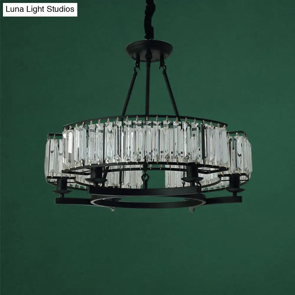 Contemporary Loop Chandelier With Crystal Prism Pendant Lighting - Ideal For Living Room