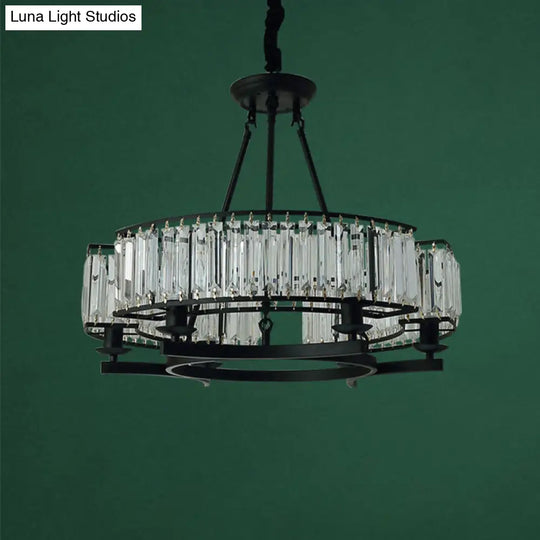 Contemporary Loop Chandelier With Crystal Prism Pendant Lighting - Ideal For Living Room