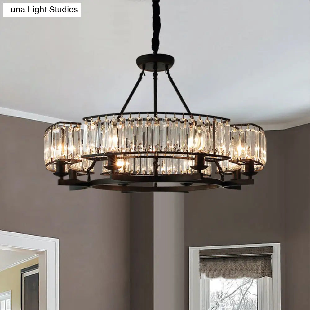 Contemporary Loop Chandelier With Crystal Prism Pendant Lighting - Ideal For Living Room
