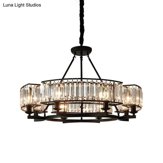 Contemporary Loop Chandelier With Crystal Prism Pendant Lighting - Ideal For Living Room