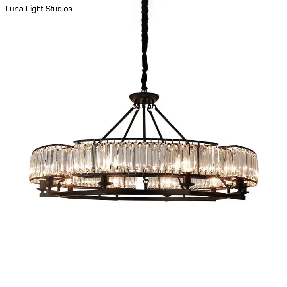 Contemporary Loop Chandelier With Crystal Prism Pendant Lighting - Ideal For Living Room