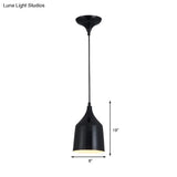 Contemporary Metal Bell Ceiling Hanging Light - Adjustable 1 Pendant In White/Black