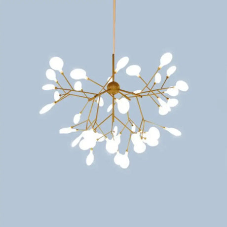 Contemporary Metal Branch Pendant Light With Led Suspension 45 / Gold