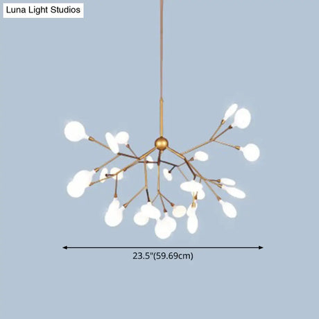 Contemporary Metal Branch Pendant Light With Led Suspension
