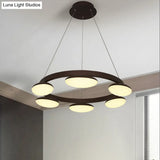 Contemporary Metal Coffee Pendant Chandelier | Circular Hanging Lamp Kit - 6/8 Heads Ideal For