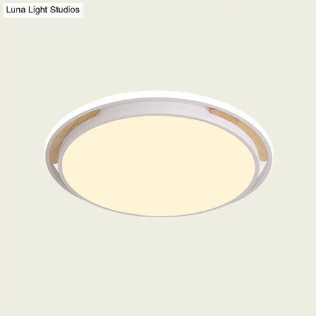 Contemporary Metal Flush Lighting In Grey/White With Led Close To Ceiling Lamp White/Warm Light