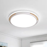 Contemporary Metal Flush Lighting In Grey/White With Led Close To Ceiling Lamp – White/Warm Light