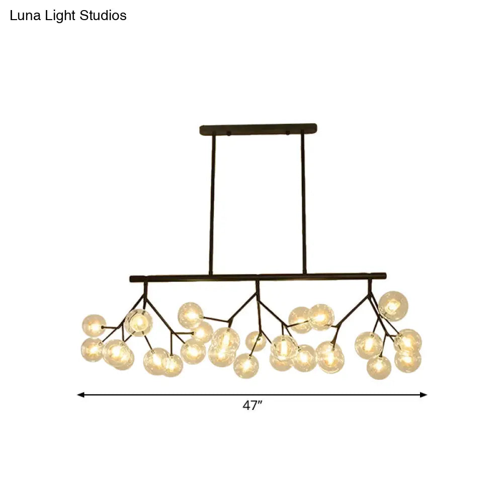 Contemporary Metal Hanging Chandelier With Black Finish - 27 Bubbles Island Lighting