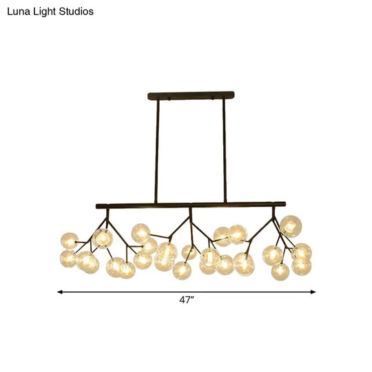 Contemporary Metal Hanging Chandelier With Black Finish - 27 Bubbles Island Lighting