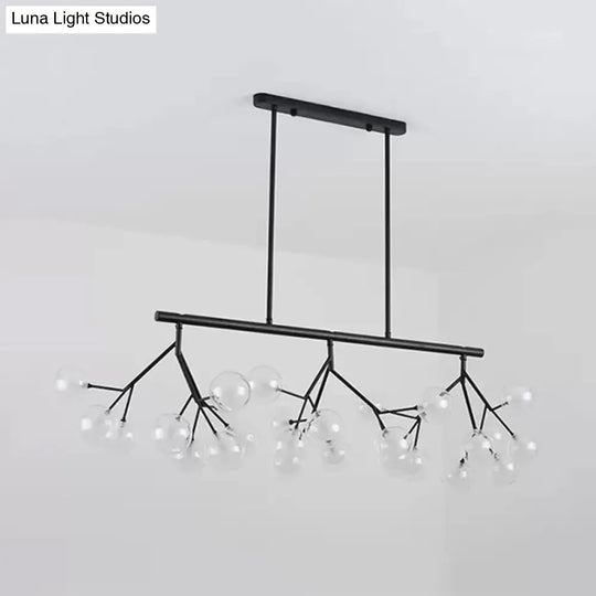 Contemporary Metal Hanging Chandelier With Black Finish - 27 Bubbles Island Lighting