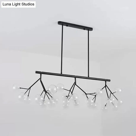 Contemporary Metal Hanging Chandelier With Black Finish - 27 Bubbles Island Lighting