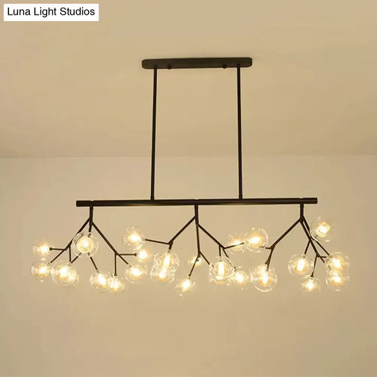 Contemporary Metal Hanging Chandelier With Black Finish - 27 Bubbles Island Lighting
