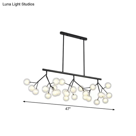 Contemporary Metal Hanging Chandelier With Black Finish - 27 Bubbles Island Lighting