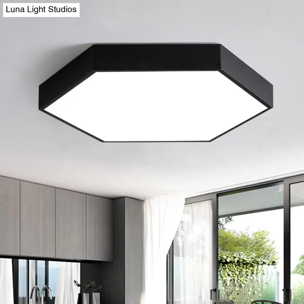 Contemporary Metal Honeycomb Led Flushmount Ceiling Light For Dining Room Black / 12