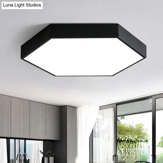 Contemporary Metal Honeycomb Led Flushmount Ceiling Light For Dining Room Black / 12