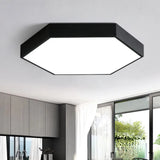 Contemporary Metal Honeycomb Led Flushmount Ceiling Light For Dining Room Black / 12’
