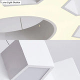 Contemporary Metal Led Pendant Lamp For Gym - Wide Gear Shape White/Black White/Warm Light