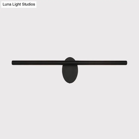 Contemporary Metal Linear Led Vanity Light Wall Sconce In Black