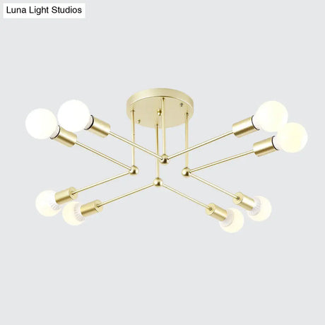Contemporary Metal Linear Semi-Flush Ceiling Light – Ideal For Kid’s Bedroom And Living Room