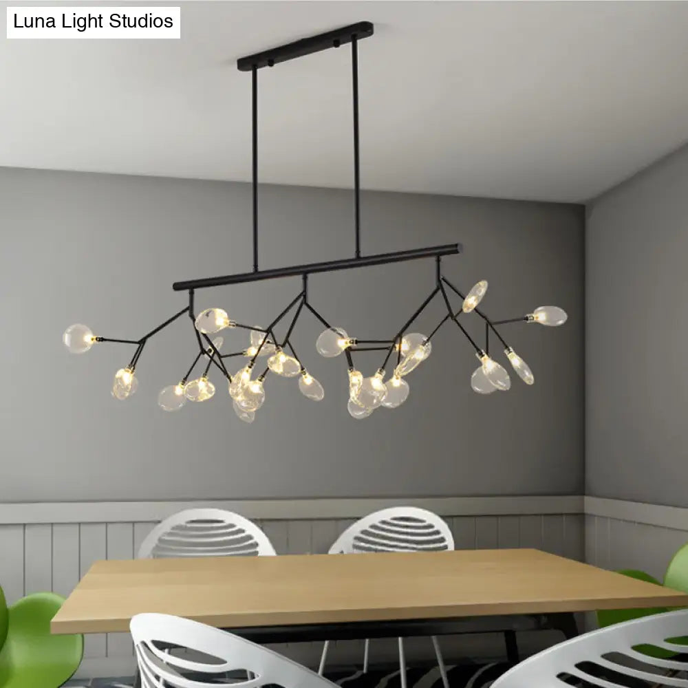 Contemporary Metal Pendant Lighting With Round Canopy For Bedroom - Island Branch Design