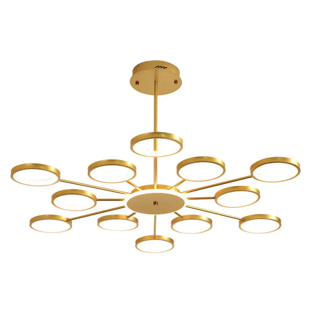 Contemporary Metal Starburst Chandelier: Elegant Hanging Lamp For Living Room