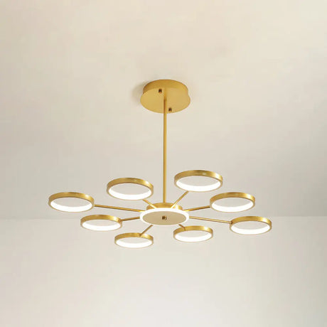 Contemporary Metal Starburst Chandelier: Elegant Hanging Lamp For Living Room Gold / 36.5 Third Gear