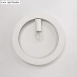 Contemporary Metal Wall Sconce Lamp With Squared/Rounded Shade - 1-Light Bathroom Lighting In