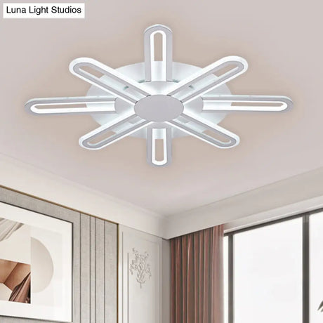 Contemporary Metallic Blossom Flush Mount Led Light In Warm/White - 29.5’/34’/30.5’ Wide