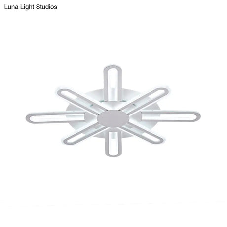 Contemporary Metallic Blossom Flush Mount Led Light In Warm/White - 29.5’/34’/30.5’ Wide