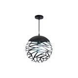 Contemporary Metallic Hollow Globe Pendant Light For Dining Tables - 1-Light