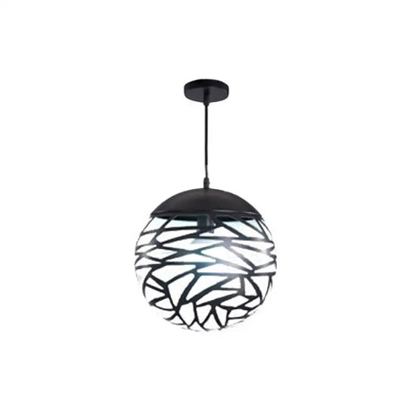 Contemporary Metallic Hollow Globe Pendant Light For Dining Tables - 1-Light