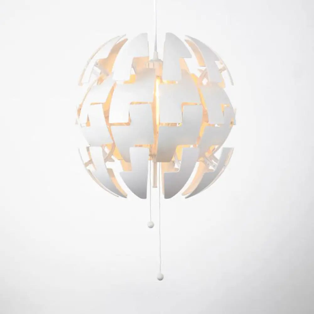 Contemporary Metallic Pendant Light In Green/Orange/White With Exploding Design White