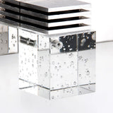 Contemporary Nickel Led Wall Mounted Light For Bath - Seedy K9 Crystal Cube Vanity Sconce