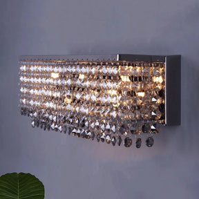 Contemporary Octagon Crystal Wall Light With Chrome Finish And 3/4 Bulbs 3 /