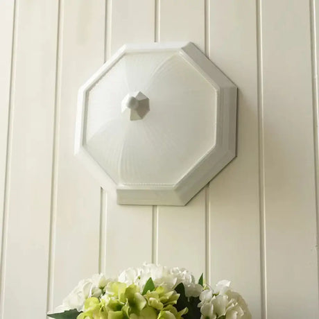 Contemporary Octagonal Glass Ceiling Light - Perfect For Child’s Bedroom White