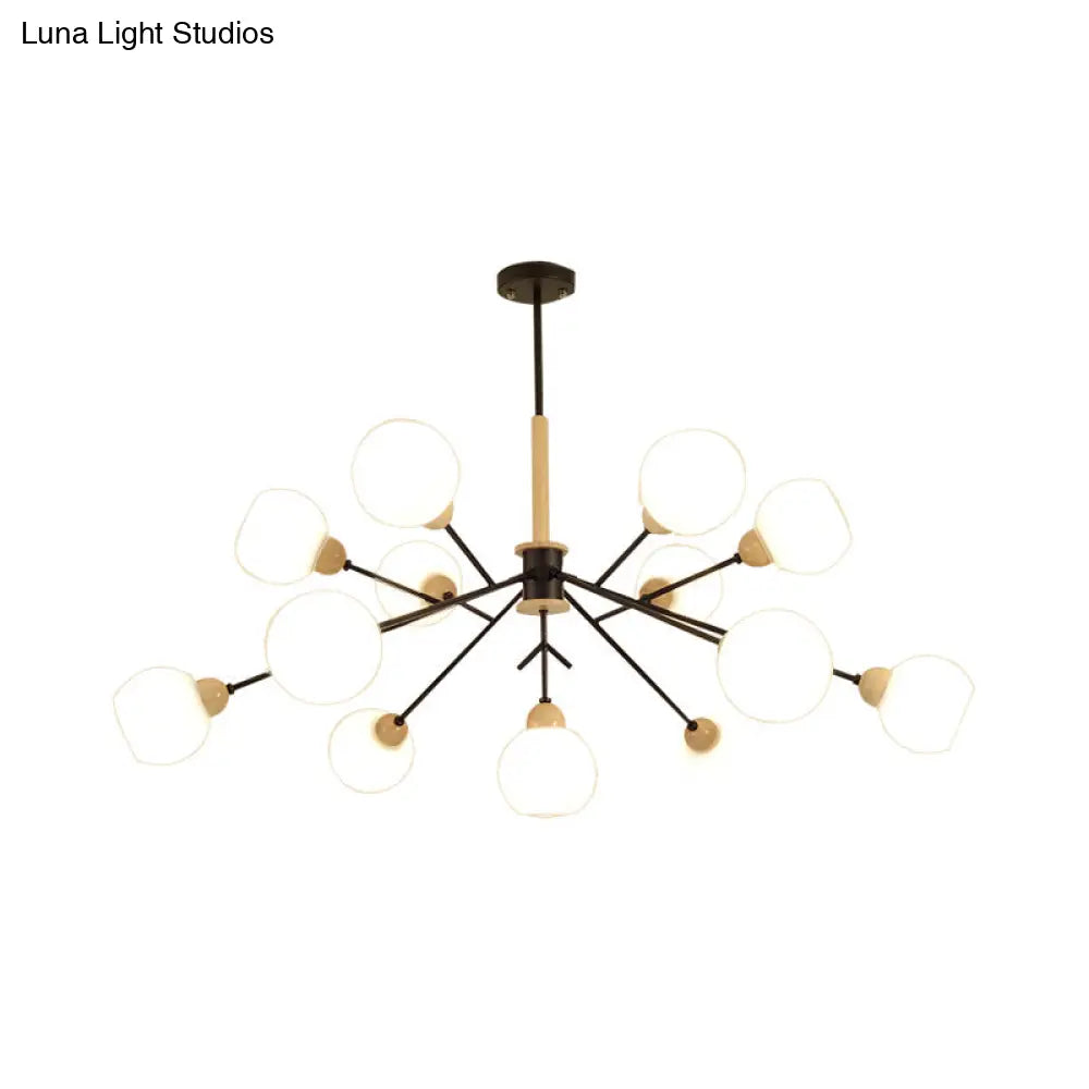 Contemporary Opal Glass Branch Chandelier - 7/13 Lights Pendant For Restaurants