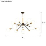 Contemporary Opal Glass Branch Chandelier - 7/13 Lights Pendant For Restaurants